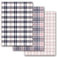 Ensemble de papiers cartonnés à carreaux roses et bleus 32 x 43,5 cm - Artis decor - 3 unités