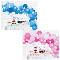 Guirlande de ballons rose ou bleu 4 m - Wefiesta - 71 pcs.