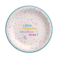 Assiettes d'Anniversaire de 18 cm - 8 unités