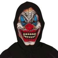 Masque en latex de clown sinistre avec capuche