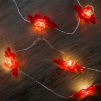 Guirlande lumineuse de 2 m de coeurs rouges