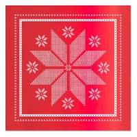 Serviettes de Noël rouges brodées 12,5 x 12,5 cm - 30 pcs.