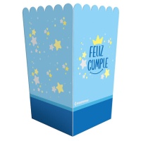 Boîte Happy Birthday bleue - 3 unités