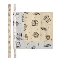 Papier cadeau avec motif cadeau 2 x 0,7 m - 1 pc.