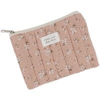 Trousse de Fleurs rose de 17 x 12 cm