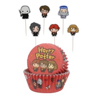 Capsules pour cupcakes Harry Potter avec pics - 24 pcs.