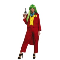 Costume de clown joculaire rouge pour femmes