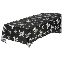 Nappe noire têtes de mort 1,37 x 2,74 m - 1 pièce.