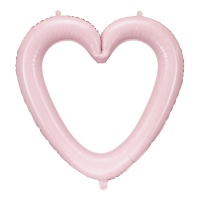 Cadre à ballons en forme de coeur rose pâle 73 x 72 cm - PartyDeco