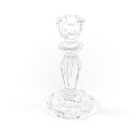 Bougeoir en verre transparent 15,5 cm - DCasa