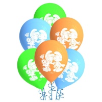 Funny Smurfs Latex Balloons - 8 pcs.