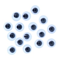 Yeux ronds noirs mobiles de 1 cm - Innspiro - 72 pcs.
