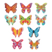 Gaufrettes papillon colorées 4 cm - Dekora - 200 unités