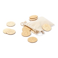 Jeu de couples en bois avec petit sac