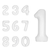 Ballon numéroté blanc 86,3 cm - Unique