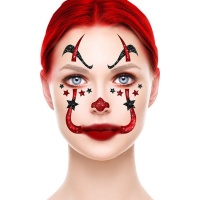 Maquillage adhésif clown pailleté