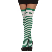 Chaussettes à rayures vertes et blanches de la Saint-Patrick