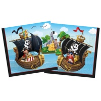 Serviettes de table Pirate Adventurer 16.5 x 16.5 cm - 20 pièces