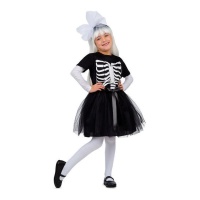 Costume de squelette avec noeud pour filles