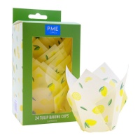 Capsules de tulipe en papier pour muffins au citron - PME - 24 pcs.