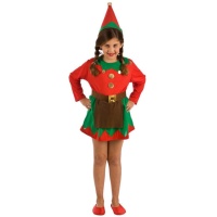 Costume d'elfe vert et rouge pour filles