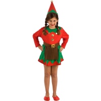 Costume d'elfe vert et rouge pour filles