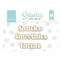 Snacks, Smoothies et Gâteaux Chipboard - Artis decor - 3 unités