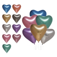 Ballons coeur chromé en latex biodégradable de 30 cm - Nordic Balloons - 6 pcs.