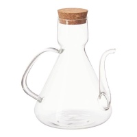 Burette à huile en borosilicate de 1000 ml avec couvercle en liège