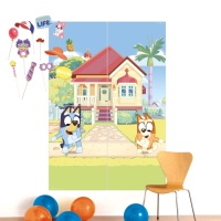 Kit photocall Bluey avec peinture murale - 16 pcs.