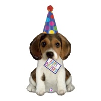 Ballon Happy Birthday puppy 104 cm - Grabo