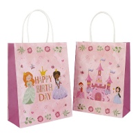 Sacs cadeaux de 27 x 20 cm sur le thème des princesses - 6 unités