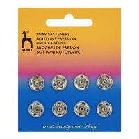 Boutons-pression nickelés de 1,2 cm - Pony - 8 paires