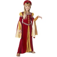 Costume médiéval doré et marron pour filles