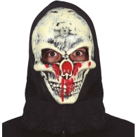 Masque de crâne saignant avec cagoule