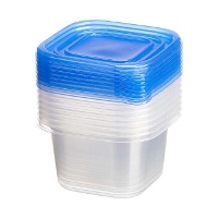 Tupper de 0,88 L carré en plastique - 8 unités