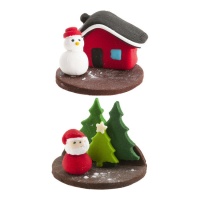 Figurines en sucre de Noël avec base de 5 cm - Dekora - 16 unités