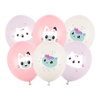 Ballons en latex de Gabby de 30 cm - 6 unités