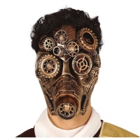 Masque steampunk en couleur vieil or