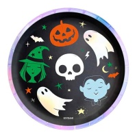 Assiettes de personnages d'Halloween 23 cm - 6 pcs.