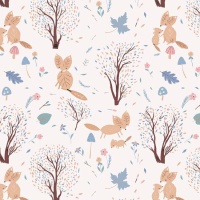 Tissu jersey de coton AW Foxes Stamp - Katia