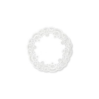 Napperon rond en papier blanc de 17,5 cm - 10 pcs.