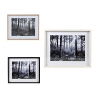 Cadre photo forêt noir et blanc pour photos 30 x 40 cm - DCasa