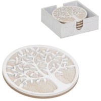 Dessous de verre de l'arbre de vie 12 cm - DCasa - 4 unités