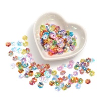 Paillettes 3D fleurs multicolores 0,8 cm - 5 gr