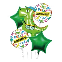 Bouquet de ballons de dinosaure rappeur - 5 unités