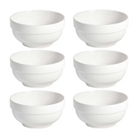 Bol rond empilable en porcelaine 0,5 L - 6 unités