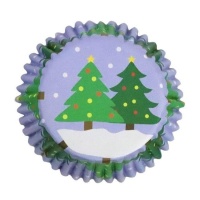 Capsules pour cupcakes en forme de sapin de Noël avec intérieur en aluminium - PME - 30 unités