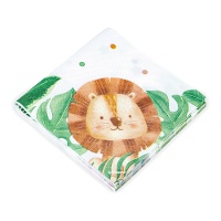 Serviettes Vintage à Motif Animal 16,5 x 16,5 cm - 12 unités