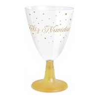 Coupes de 220 ml Joyeux Noël or pour vin ou eau - 3 unités
